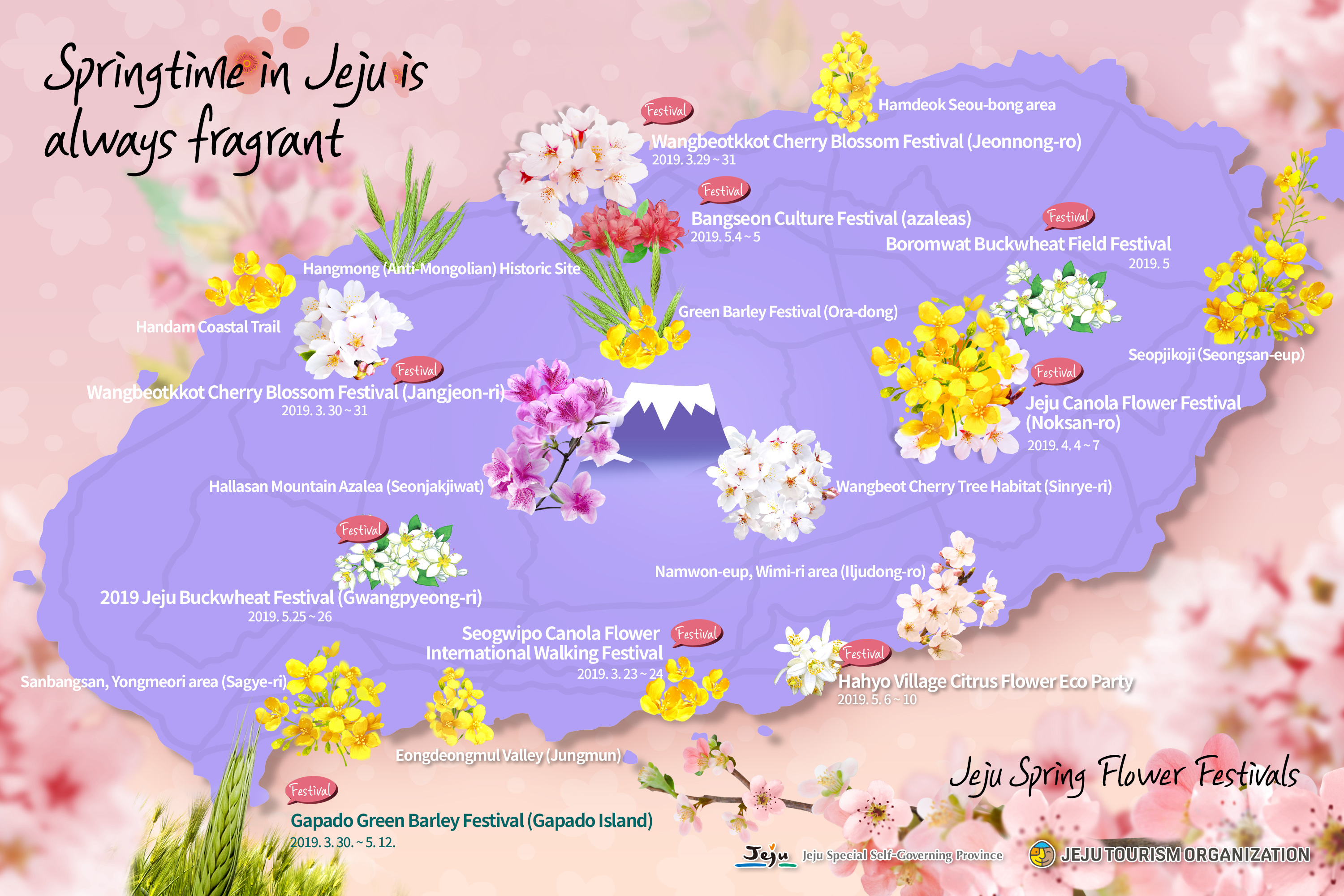 Jeju spring flower map