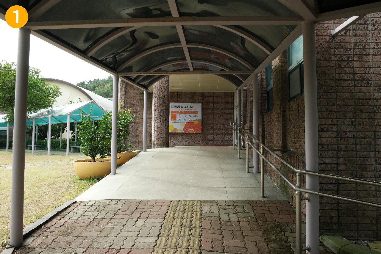 감귤박물관진입경사로주의