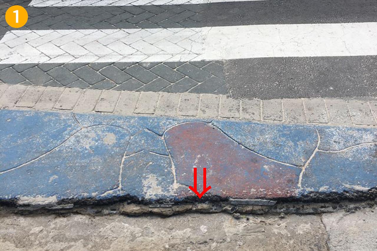 함덕해수욕장 통행로 갈라짐 및 신호없음 주의